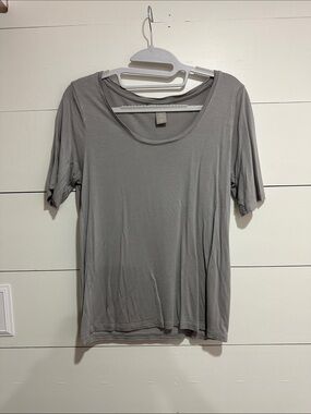 H&M Scoop Neck Short Sleeve Top - Gray